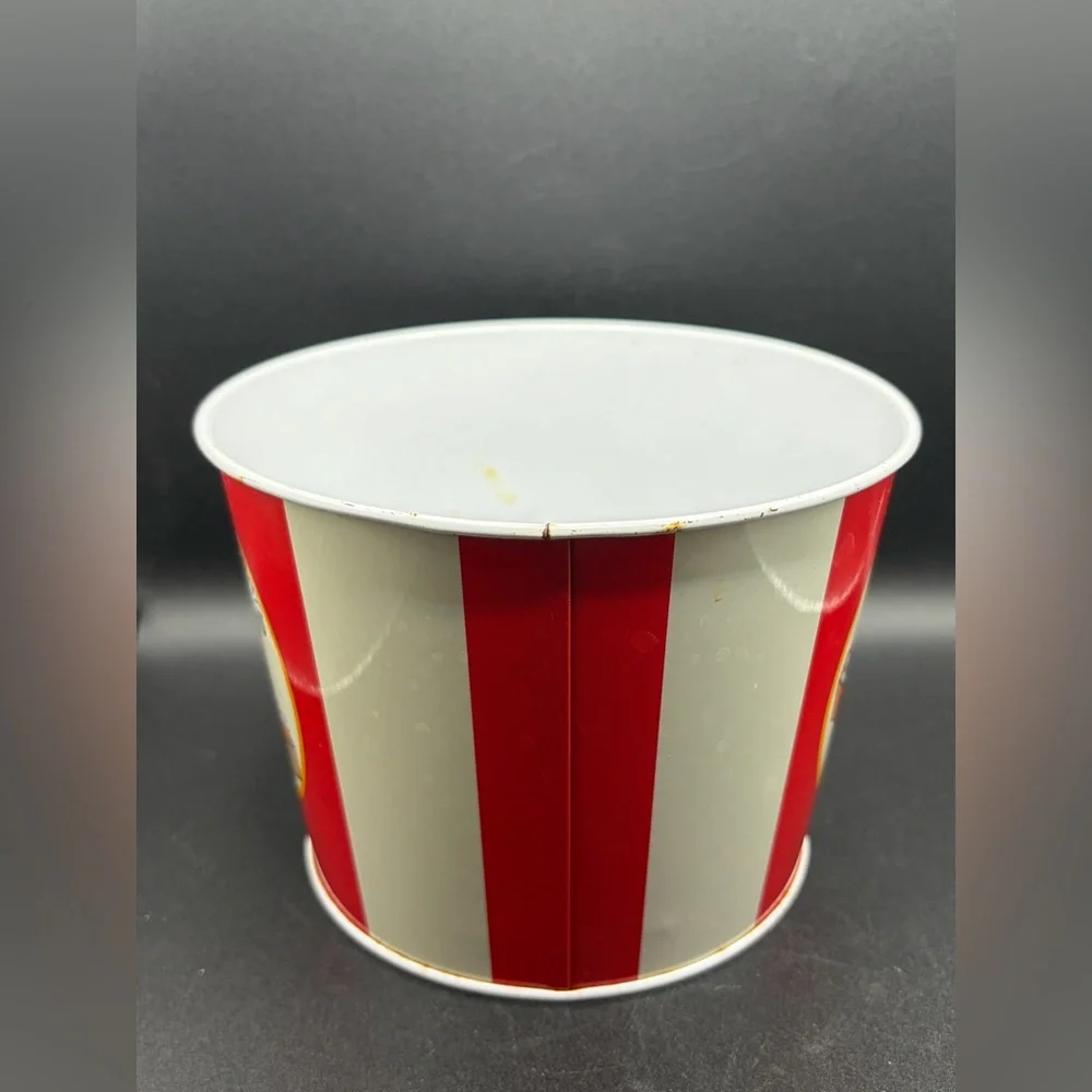 Vintage Disney Donald Duck Striped Metal Popcorn Bucket, Disney Collectibles